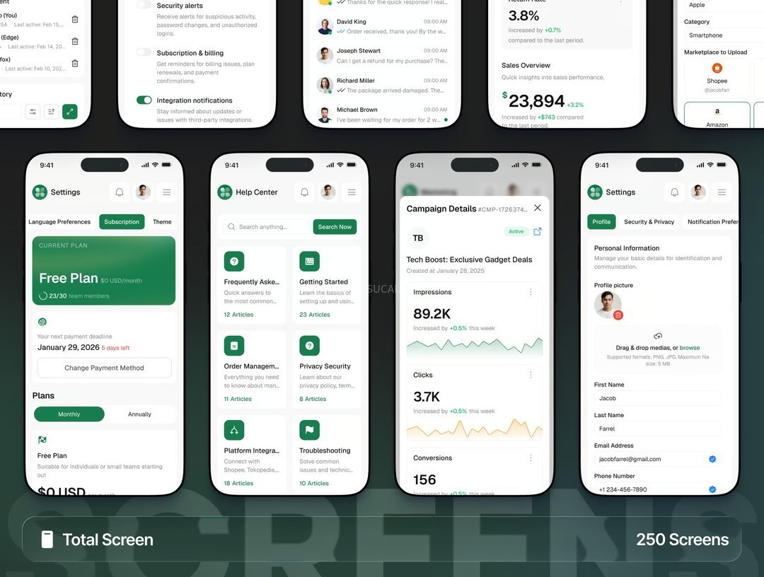 TeamSync 电子商务管理后台仪表板 UI 套件